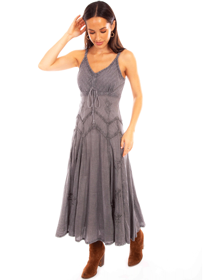 Scully HC62-GRY Womens Spaghetti Strap Long Dress Grey J.C. Western Wear Scully HC62-GRY Womens Spaghetti Strap Long Dress Grey J.C. Western Wear