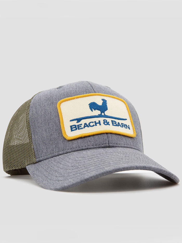 Beach & Barn HARD WORK Snapback Hat Charcoal Heather Olive front view. If you need any assistance with this item or the purchase of this item please call us at five six one seven four eight eight eight zero one Monday through Saturday 10:00a.m EST to 8:00 p.m EST