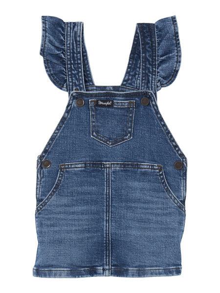Wrangler 112344401 Baby Girl Denim Skirtall Phoebe front view. If you need any assistance with this item or the purchase of this item please call us at five six one seven four eight eight eight zero one Monday through Saturday 10:00a.m EST to 8:00 p.m EST