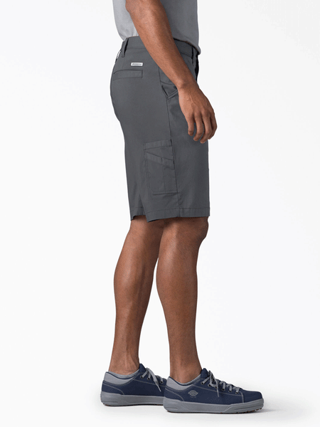 Dickies SR601CH Mens Cooling Utility Shorts Charcoal Grey side view. If you need any assistance with this item or the purchase of this item please call us at five six one seven four eight eight eight zero one Monday through Saturday 10:00a.m EST to 8:00 p.m EST