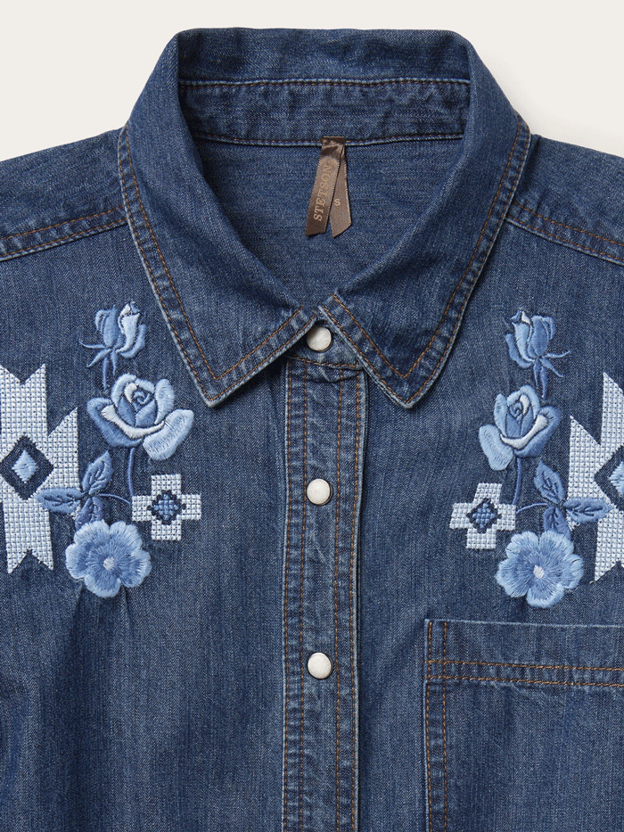 Stetson 11-057-0594-2045 Womens Shirt Dress Dark Blue Denim – J.C. Western® Wear