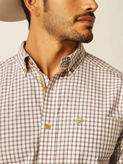 Ariat 10052342 Mens Pro Series Sultan Classic Fit Shirt Off White Natural front close up view. If you need any assistance with this item or the purchase of this item please call us at five six one seven four eight eight eight zero one Monday through Saturday 10:00a.m EST to 8:00 p.m EST