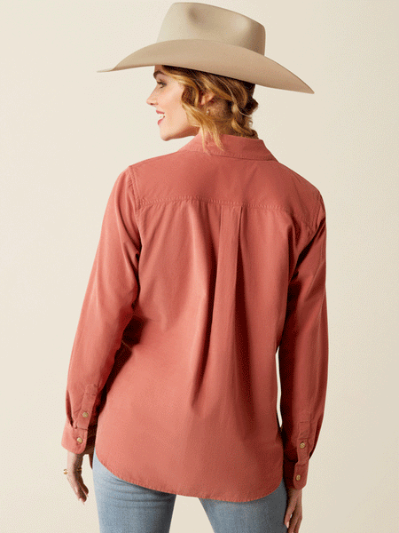 Ariat 10053971 Womens Billie Jean Corded Shirt Light Mahogany back. If you need any assistance with this item or the purchase of this item please call us at five six one seven four eight eight eight zero one Monday through Saturday 10:00a.m EST to 8:00 p.m EST