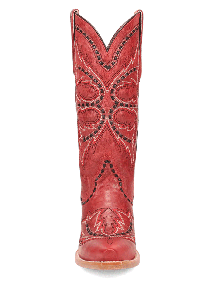 Dan Post DP7021 Womens MESA Snip Toe Leather Boot Red front and side view. If you need any assistance with this item or the purchase of this item please call us at five six one seven four eight eight eight zero one Monday through Saturday 10:00a.m EST to 8:00 p.m EST