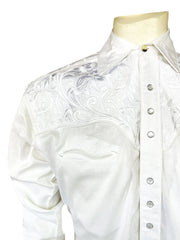 Rockmount 6859-WHT Men's Vintage Tooling Embroidered Western Shirt White front view. If you need any assistance with this item or the purchase of this item please call us at five six one seven four eight eight eight zero one Monday through Saturday 10:00a.m EST to 8:00 p.m EST