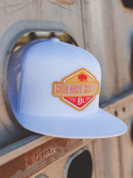 Red Dirt RDHC-395 NINER Trucker Cap White front view. If you need any assistance with this item or the purchase of this item please call us at five six one seven four eight eight eight zero one Monday through Saturday 10:00a.m EST to 8:00 p.m EST