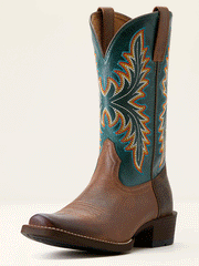 Ariat 10053696 Mens Renegade Cowboy Boot Deep Teal Vintage Oak front and side view. If you need any assistance with this item or the purchase of this item please call us at five six one seven four eight eight eight zero one Monday through Saturday 10:00a.m EST to 8:00 p.m EST

