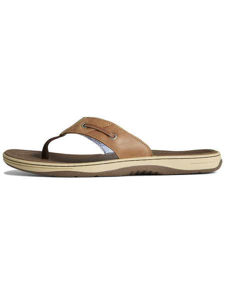 Sperry 1048719 Mens Baitfish Flip Flops Tan inner side view. If you need any assistance with this item or the purchase of this item please call us at five six one seven four eight eight eight zero one Monday through Saturday 10:00a.m EST to 8:00 p.m EST
