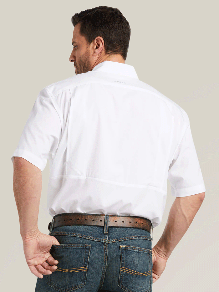 Ariat 10034962 Mens VentTEK Classic Fit Shirt White front view. If you need any assistance with this item or the purchase of this item please call us at five six one seven four eight eight eight zero one Monday through Saturday 10:00a.m EST to 8:00 p.m EST