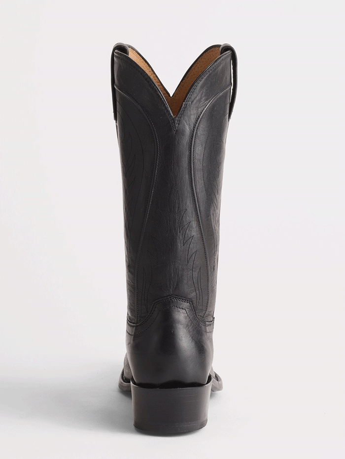 Lucchese N1597.54 Mens BART Cowhide Western Snip Toe Boot Black front and side view. If you need any assistance with this item or the purchase of this item please call us at five six one seven four eight eight eight zero one Monday through Saturday 10:00a.m EST to 8:00 p.m EST
