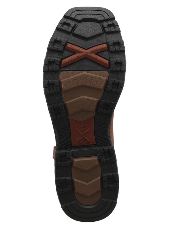 Close-up of a shoe sole with black and brown tread pattern on a white background. If you need any assistance with this item or the purchase of this item please call us at five six one seven four eight eight eight zero one Monday through Saturday 10:00a.m EST to 8:00 p.m EST