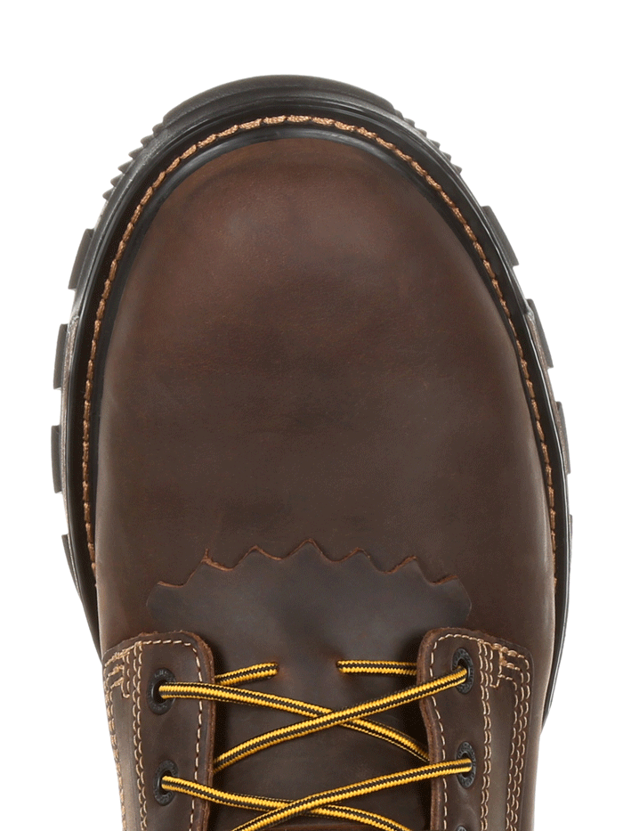 Durango DDB0173 Mens Maverick XP™ Steel Toe Waterproof Lacer Work Boot Oiled Brown front and side view. If you need any assistance with this item or the purchase of this item please call us at five six one seven four eight eight eight zero one Monday through Saturday 10:00a.m EST to 8:00 p.m EST