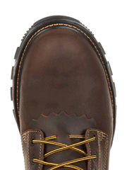 Durango DDB0173 Mens Maverick XP™ Steel Toe Waterproof Lacer Work Boot Oiled Brown toe view from above. If you need any assistance with this item or the purchase of this item please call us at five six one seven four eight eight eight zero one Monday through Saturday 10:00a.m EST to 8:00 p.m EST