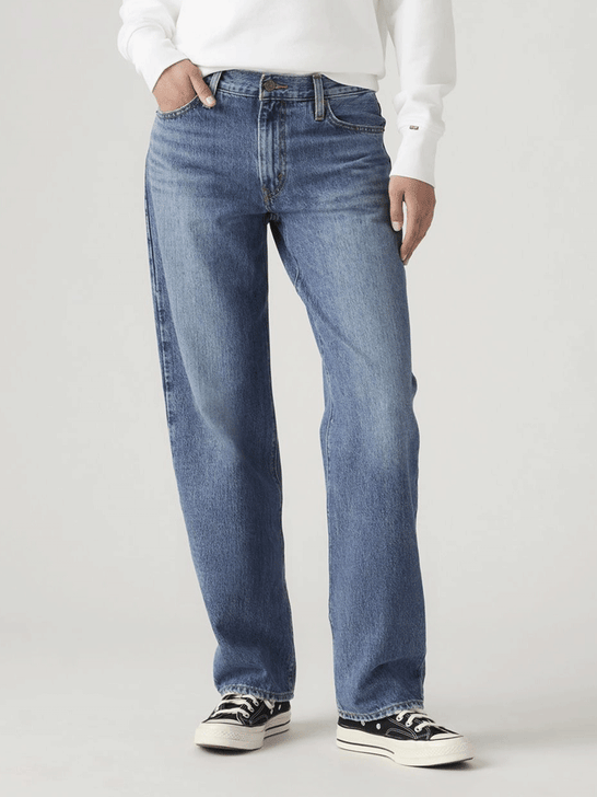 Levi's A35100037 Womens '94 Baggy Jeans Worn Memory front view. If you need any assistance with this item or the purchase of this item please call us at five six one seven four eight eight eight zero one Monday through Saturday 10:00a.m EST to 8:00 p.m EST

