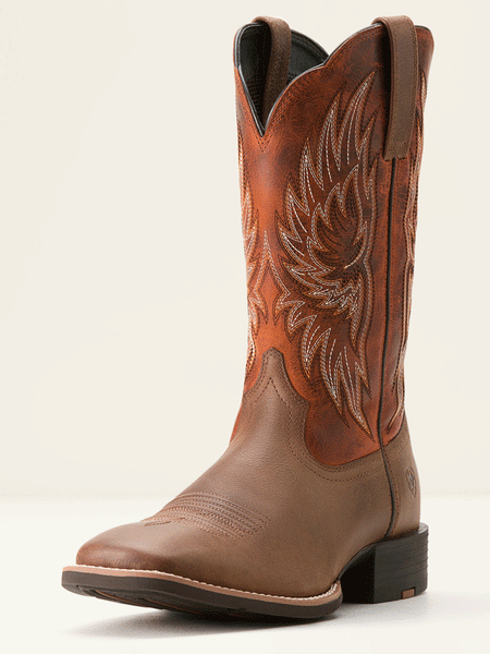 Ariat 10053565 Mens Sport Rider Cowboy Boot Vintage Oak front and side. If you need any assistance with this item or the purchase of this item please call us at five six one seven four eight eight eight zero one Monday through Saturday 10:00a.m EST to 8:00 p.m EST