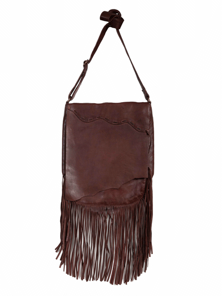 Scully B180-CHOC Womens Crossbody Fringe Leather Handbag Chocolate front view. If you need any assistance with this item or the purchase of this item please call us at five six one seven four eight eight eight zero one Monday through Saturday 10:00a.m EST to 8:00 p.m EST