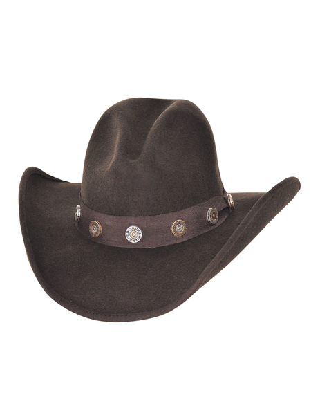 Bullhide SHOTGUN 0767CH Western Wool Hat With Concho Hatband Chocolate Brown front view. If you need any assistance with this item or the purchase of this item please call us at five six one seven four eight eight eight zero one Monday through Saturday 10:00a.m EST to 8:00 p.m EST