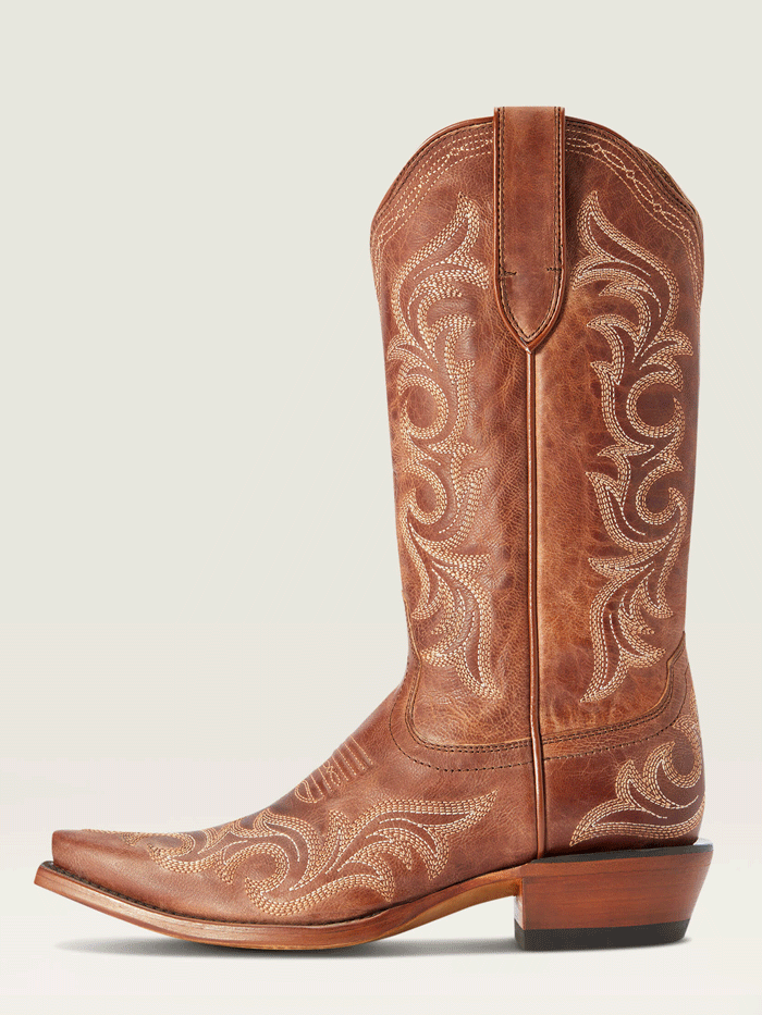 Ariat 10042382 Womens Hazen Western Boot Whiskey Barrel Copper front and side view. If you need any assistance with this item or the purchase of this item please call us at five six one seven four eight eight eight zero one Monday through Saturday 10:00a.m EST to 8:00 p.m EST