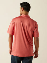 Ariat 10058791 Mens Charger 2.0 Polo Chrysanthemum back view. If you need any assistance with this item or the purchase of this item please call us at five six one seven four eight eight eight zero one Monday through Saturday 10:00a.m EST to 8:00 p.m EST