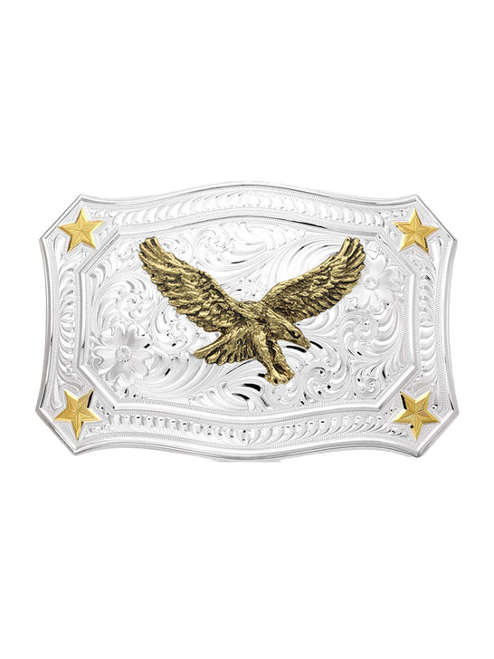 Montana Silversmiths 54510-696 Eagle Belt Buckle Silver front view. If you need any assistance with this item or the purchase of this item please call us at five six one seven four eight eight eight zero one Monday through Saturday 10:00a.m EST to 8:00 p.m EST