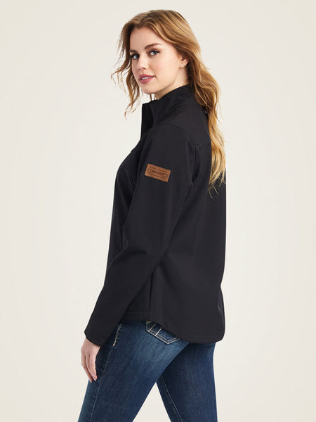 Ariat 10042185 Womens Team Logo Softshell Chimayo Jacket Black side view. If you need any assistance with this item or the purchase of this item please call us at five six one seven four eight eight eight zero one Monday through Saturday 10:00a.m EST to 8:00 p.m EST