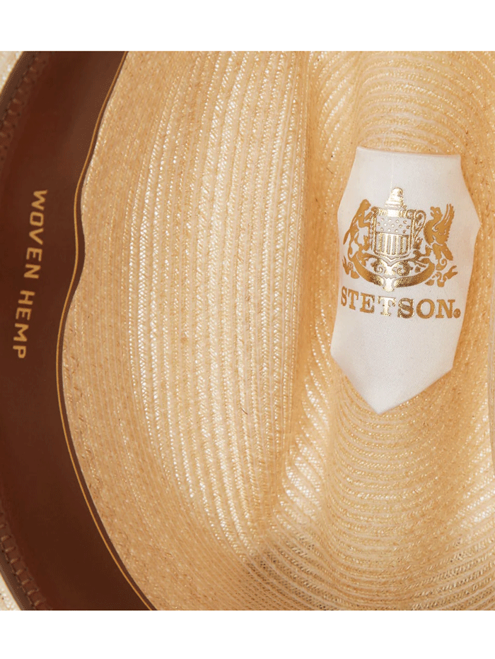 Stetson TSOPRH-052681 Open Road Hemp Straw Hat Natural front and side view. If you need any assistance with this item or the purchase of this item please call us at five six one seven four eight eight eight zero one Monday through Saturday 10:00a.m EST to 8:00 p.m EST