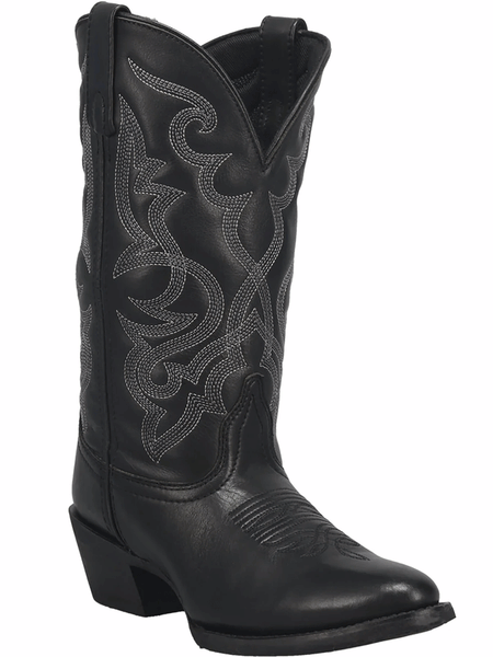 Laredo 51110 Womens MADDIE Leather Boot Black front and side view. If you need any assistance with this item or the purchase of this item please call us at five six one seven four eight eight eight zero one Monday through Saturday 10:00a.m EST to 8:00 p.m EST