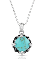 Montana Silversmiths NC5531 Womens Crystal Cornerstone Turquoise Necklace Silver front view. If you need any assistance with this item or the purchase of this item please call us at five six one seven four eight eight eight zero one Monday through Saturday 10:00a.m EST to 8:00 p.m EST