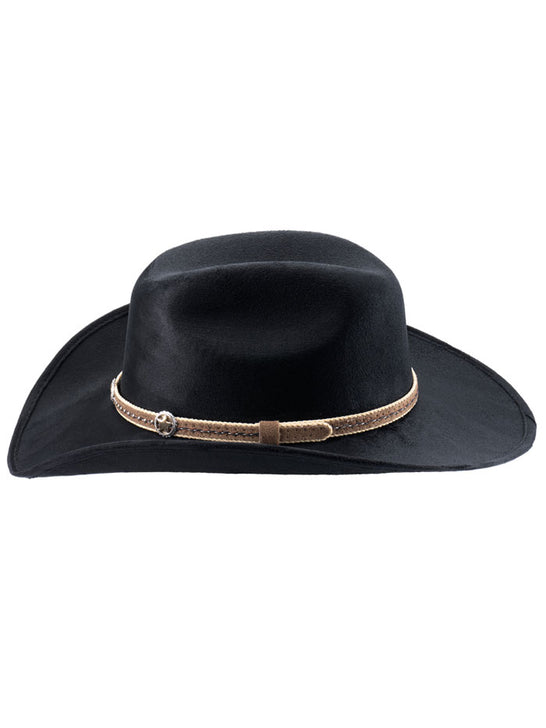 Bullhide GARLAND 0877BL Kids Felt Western Hat Black side view. If you need any assistance with this item or the purchase of this item please call us at five six one seven four eight eight eight zero one Monday through Saturday 10:00a.m EST to 8:00 p.m EST
