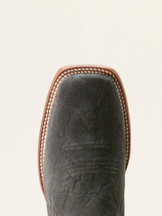 Ariat 10053632 Mens Wiley Cowboy Boot Black Elephant Roughout Print toe view. If you need any assistance with this item or the purchase of this item please call us at five six one seven four eight eight eight zero one Monday through Saturday 10:00a.m EST to 8:00 p.m EST
