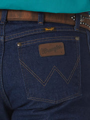 Wrangler 47MWZPW Mens Premium Cowboy Cut Regular Fit Jeans Prewashed back close up. If you need any assistance with this item or the purchase of this item please call us at five six one seven four eight eight eight zero one Monday through Saturday 10:00a.m EST to 8:00 p.m EST