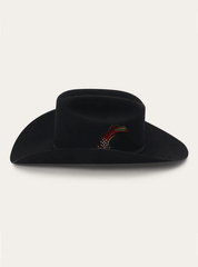 Stetson SFSPAR-484007 Spartan 6x Felt Western Hat Black side view. If you need any assistance with this item or the purchase of this item please call us at five six one seven four eight eight eight zero one Monday through Saturday 10:00a.m EST to 8:00 p.m EST