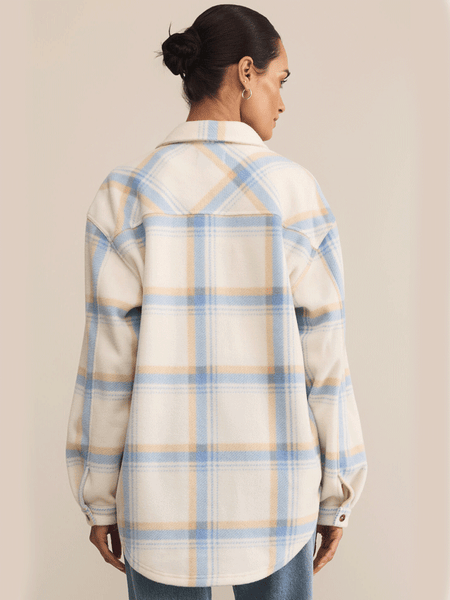 Z Supply ZJ253845 Womens Hiker Two Toned Fleece Jacket Natural Light Blue back view. If you need any assistance with this item or the purchase of this item please call us at five six one seven four eight eight eight zero one Monday through Saturday 10:00a.m EST to 8:00 p.m EST
