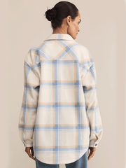 Z Supply ZJ253845 Womens Hiker Two Toned Fleece Jacket Natural Light Blue back view. If you need any assistance with this item or the purchase of this item please call us at five six one seven four eight eight eight zero one Monday through Saturday 10:00a.m EST to 8:00 p.m EST
