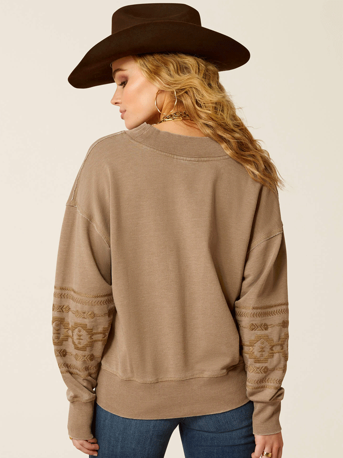 Ariat 10052649 Womens Marsh Sweatshirt Brindle front view. If you need any assistance with this item or the purchase of this item please call us at five six one seven four eight eight eight zero one Monday through Saturday 10:00a.m EST to 8:00 p.m EST