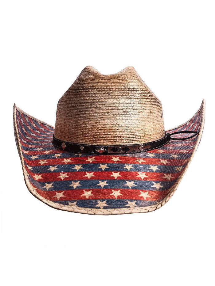 American Hat Makers PATRIOT Straw Western Hat Natural front and side view. If you need any assistance with this item or the purchase of this item please call us at five six one seven four eight eight eight zero one Monday through Saturday 10:00a.m EST to 8:00 p.m EST