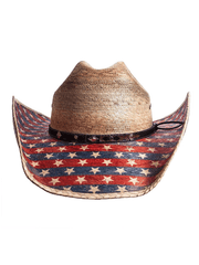 American Hat Makers PATRIOT Straw Western Hat Natural full front view. If you need any assistance with this item or the purchase of this item please call us at five six one seven four eight eight eight zero one Monday through Saturday 10:00a.m EST to 8:00 p.m EST