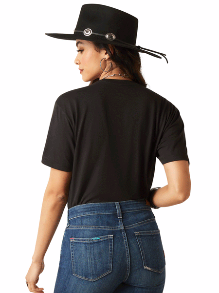 Ariat 10047607 Womens Gothic Florals T-Shirt Black Heather back view. If you need any assistance with this item or the purchase of this item please call us at five six one seven four eight eight eight zero one Monday through Saturday 10:00a.m EST to 8:00 p.m EST