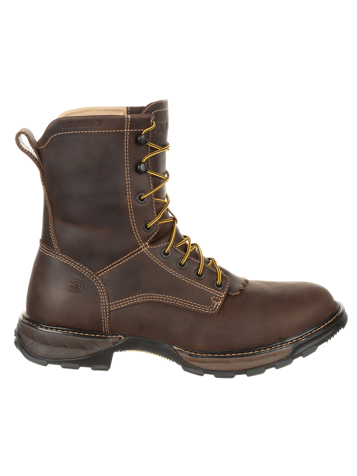 Durango DDB0173 Mens Maverick XP™ Steel Toe Waterproof Lacer Work Boot Oiled Brown front and side view. If you need any assistance with this item or the purchase of this item please call us at five six one seven four eight eight eight zero one Monday through Saturday 10:00a.m EST to 8:00 p.m EST