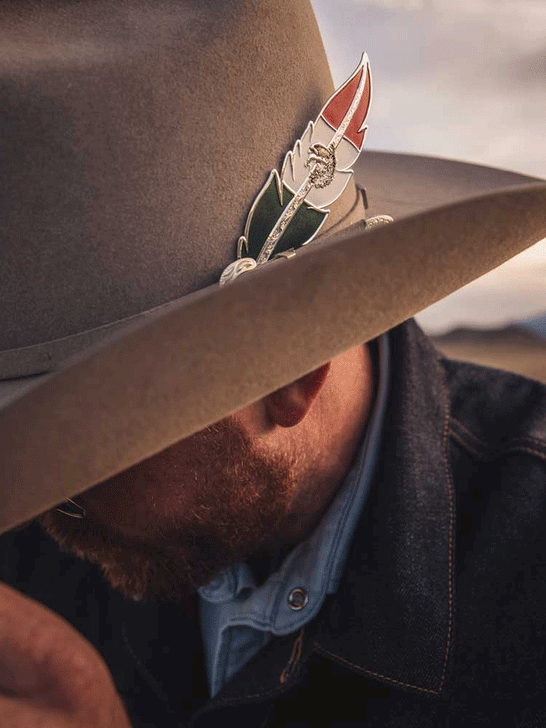 Montana Silversmiths HF5458MX Mexico Flag Hat Feather on hat hat. If you need any assistance with this item or the purchase of this item please call us at five six one seven four eight eight eight zero one Monday through Saturday 10:00a.m EST to 8:00 p.m EST