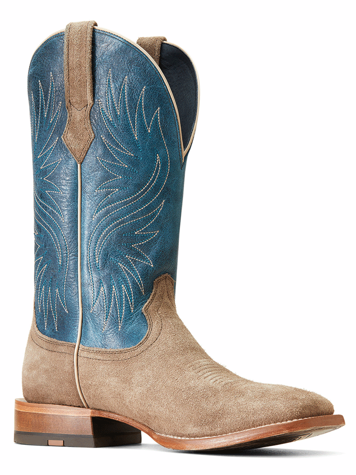 Ariat 10047071 Mens Circuit Rockridge Western Boot Smokey Roughout front and side view. If you need any assistance with this item or the purchase of this item please call us at five six one seven four eight eight eight zero one Monday through Saturday 10:00a.m EST to 8:00 p.m EST
