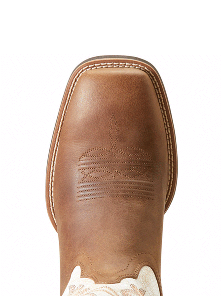 Ariat 10047023 Mens Slingshot Western Boot Vienna Tan toe view from above. If you need any assistance with this item or the purchase of this item please call us at five six one seven four eight eight eight zero one Monday through Saturday 10:00a.m EST to 8:00 p.m EST