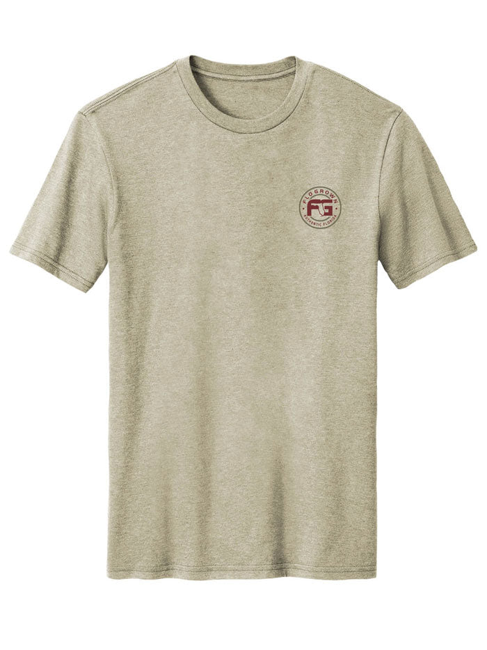 FloGrown FGM-1794 Mens Authentic and Local Tee Tan back view. If you need any assistance with this item or the purchase of this item please call us at five six one seven four eight eight eight zero one Monday through Saturday 10:00a.m EST to 8:00 p.m EST