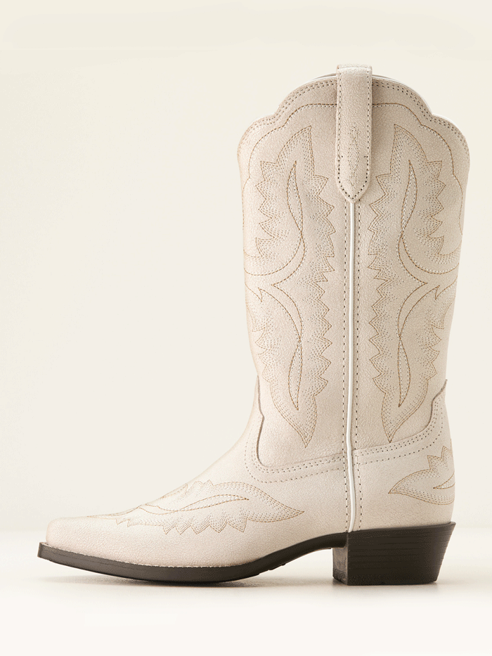 Ariat 10053781 Youth Casanova Western Boot Distressed Ivory front and side view. If you need any assistance with this item or the purchase of this item please call us at five six one seven four eight eight eight zero one Monday through Saturday 10:00a.m EST to 8:00 p.m EST
