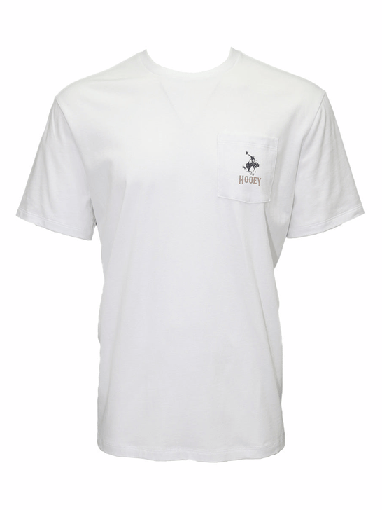 Hooey HT1688WH Mens CHEYENNE Pocket T-Shirt White front view. If you need any assistance with this item or the purchase of this item please call us at five six one seven four eight eight eight zero one Monday through Saturday 10:00a.m EST to 8:00 p.m EST