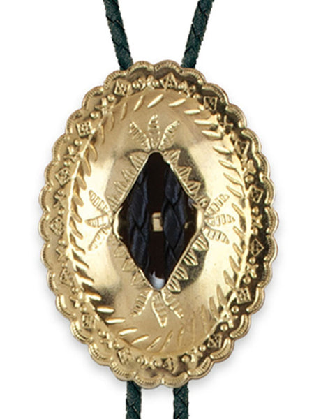 Western Express BT-31 Concho Bolo Tie Gold front view. If you need any assistance with this item or the purchase of this item please call us at five six one seven four eight eight eight zero one Monday through Saturday 10:00a.m EST to 8:00 p.m EST