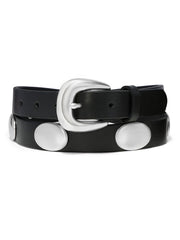 Brighton B60473 Ladies Midnight Shine Belt Black front close up. If you need any assistance with this item or the purchase of this item please call us at five six one seven four eight eight eight zero one Monday through Saturday 10:00a.m EST to 8:00 p.m EST