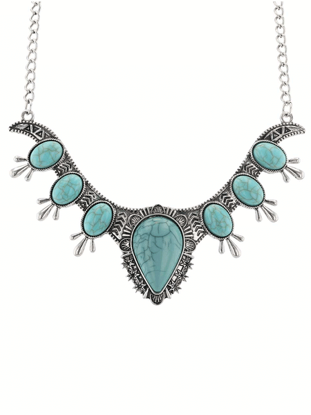 Montana Silversmiths ANC5927 Womens Turquoise Majesty Attitude Collar Necklace Silver front view. If you need any assistance with this item or the purchase of this item please call us at five six one seven four eight eight eight zero one Monday through Saturday 10:00a.m EST to 8:00 p.m EST