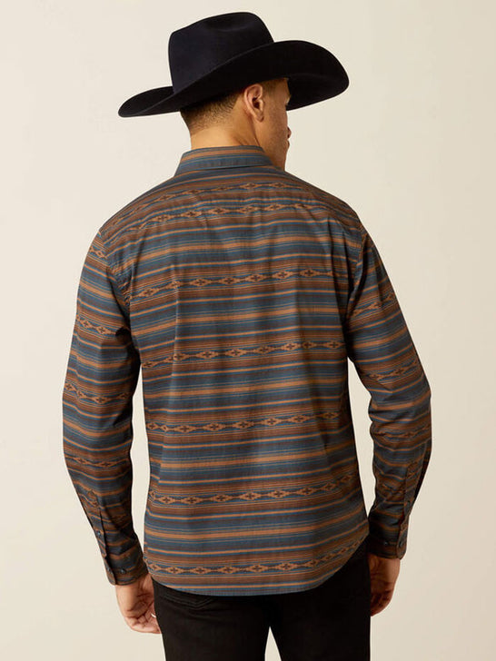 Ariat 10054061 Mens Mayor Modern Fit Shirt Turquoise back view. If you need any assistance with this item or the purchase of this item please call us at five six one seven four eight eight eight zero one Monday through Saturday 10:00a.m EST to 8:00 p.m EST