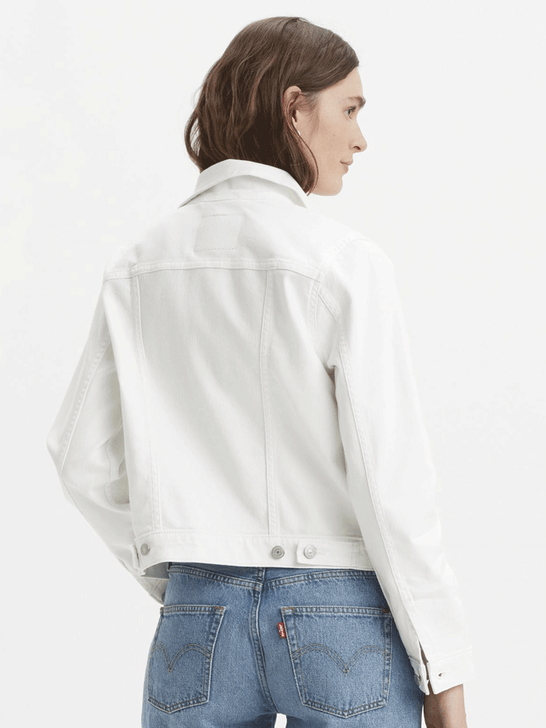 Levis 299450210 Womens Original Trucker Jacket White back view. If you need any assistance with this item or the purchase of this item please call us at five six one seven four eight eight eight zero one Monday through Saturday 10:00a.m EST to 8:00 p.m EST